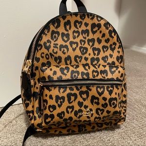 🔥NWOT! Coach mini leopard print backpack